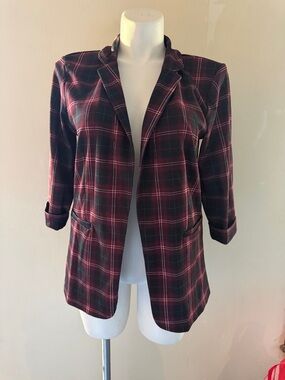 Maurices Plaid Open Front Blazer.